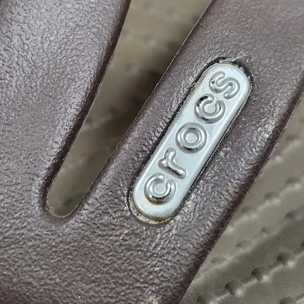 Crocs Women's Size 9 Brown Strappy Slide Sandals Comfort Casual Lightweight